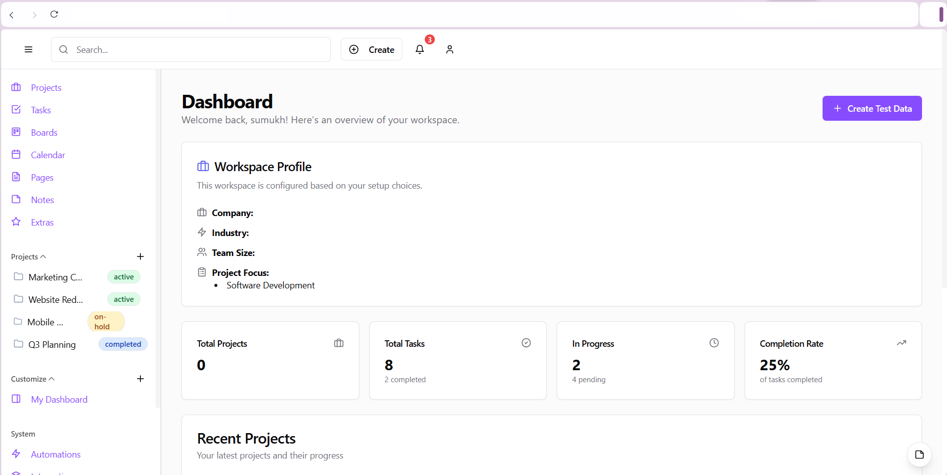 OrganiserAI Dashboard & Analytics